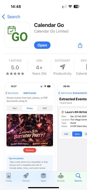 Calendar Go in App Store