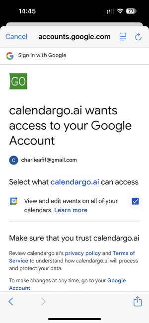 Check the permission box