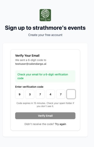 Email verification screen